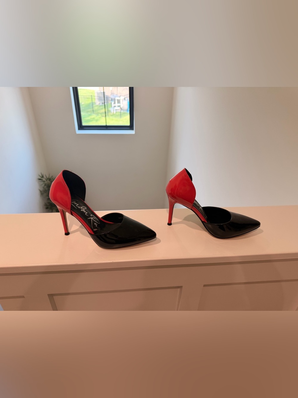 London Rag black and pink Patent Pointed-Toe Stiletto Heels